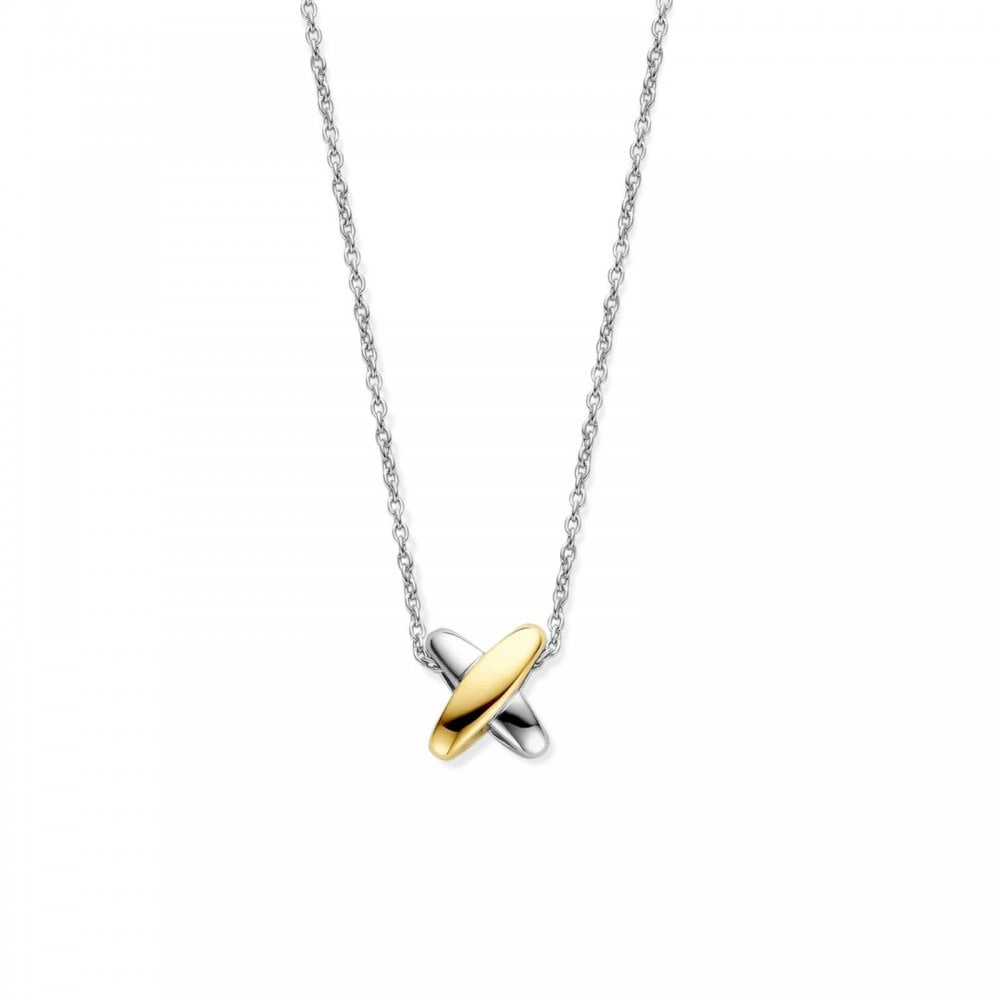 Ti Sento Silver & Gold Plated Kiss Necklace