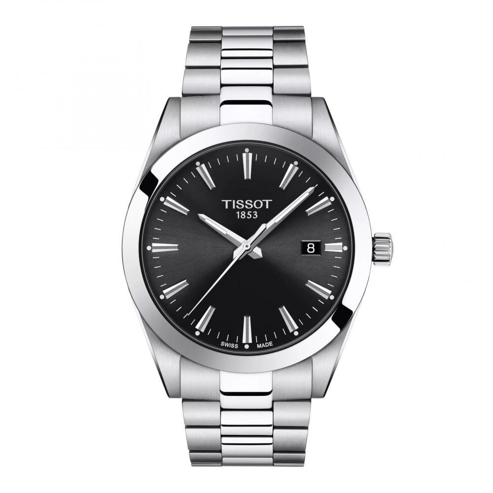 Tissot Gentleman Black Dial S/Steel Bracelet Watch