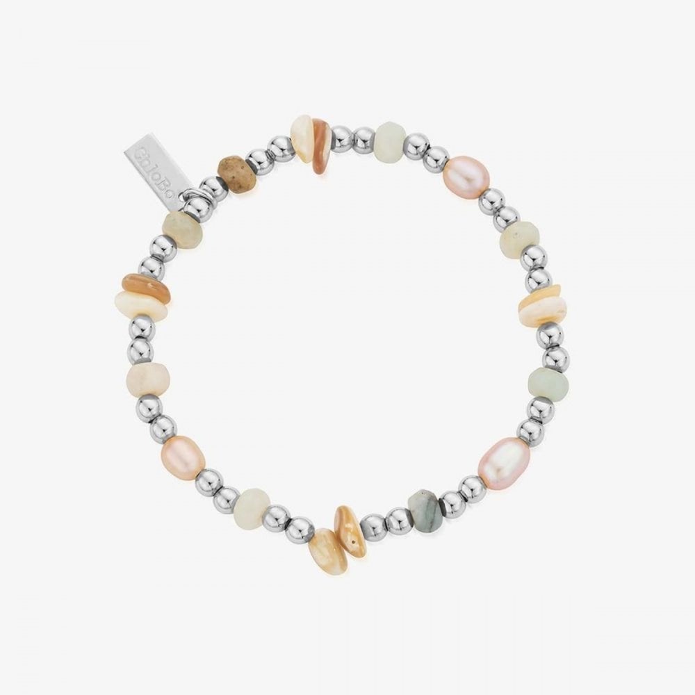 Treasures Of Bali Radiant Luck Sterling Silver Multi Stone Beaded Bracelet