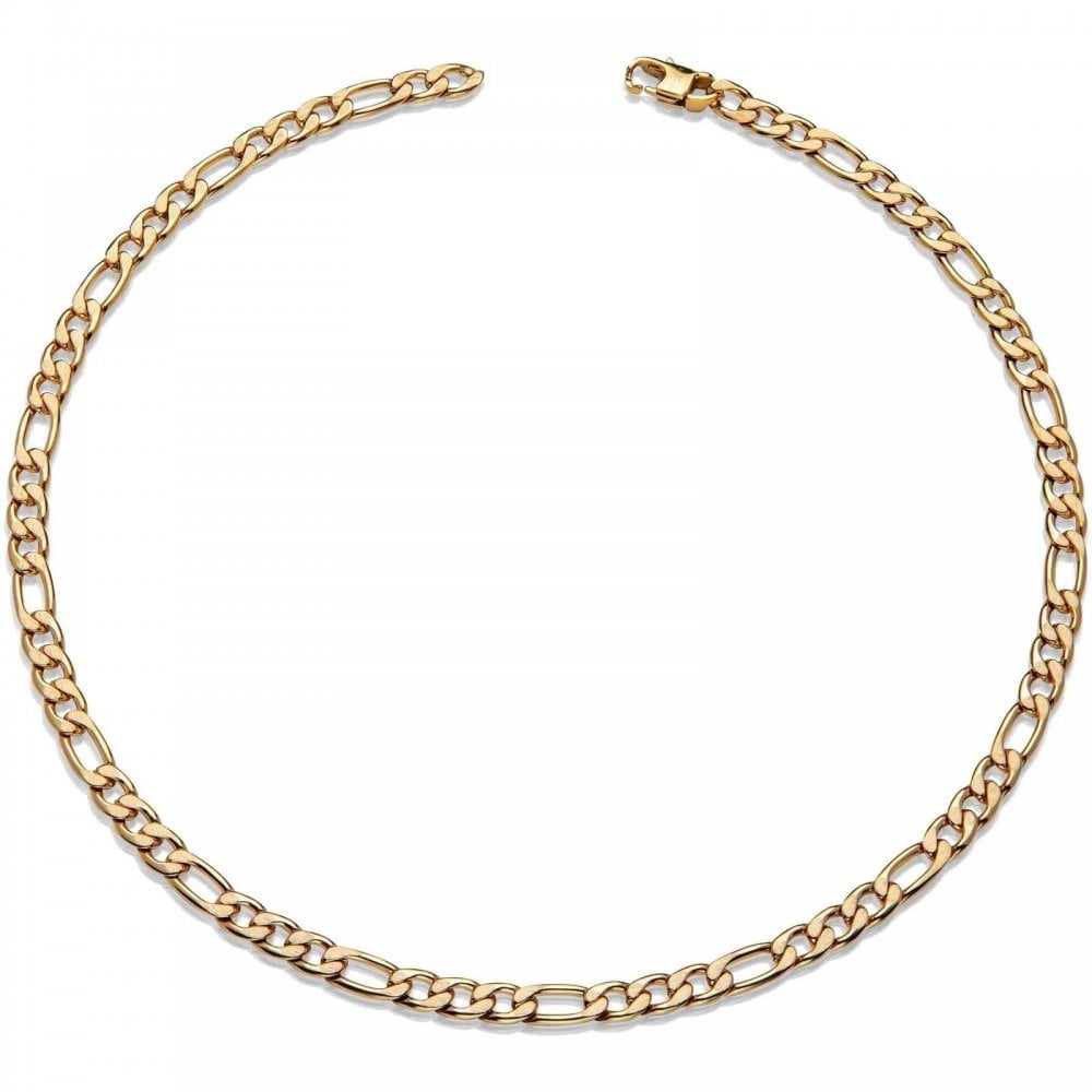 Unique Figaro Gold IP Gents Necklace