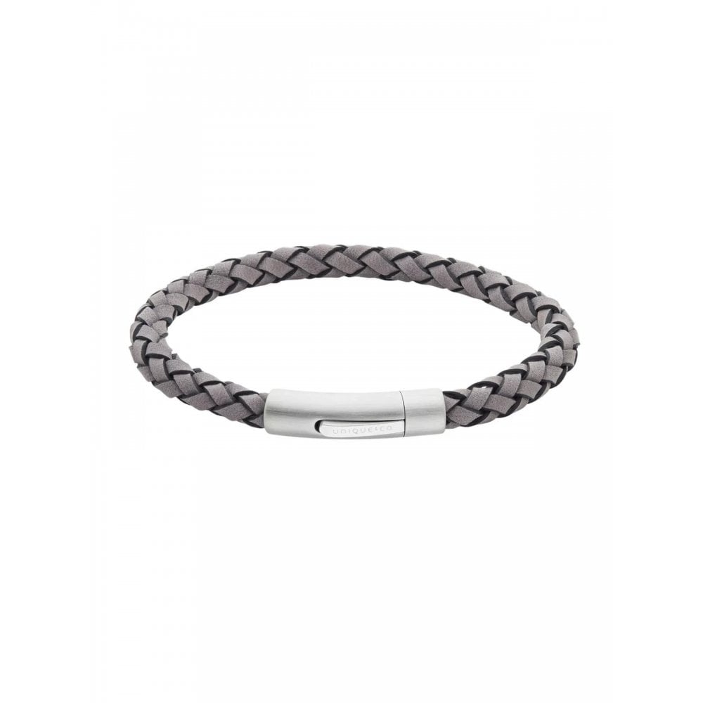 Unique Grey Suede Black Edge Gents Bracelet 21cm