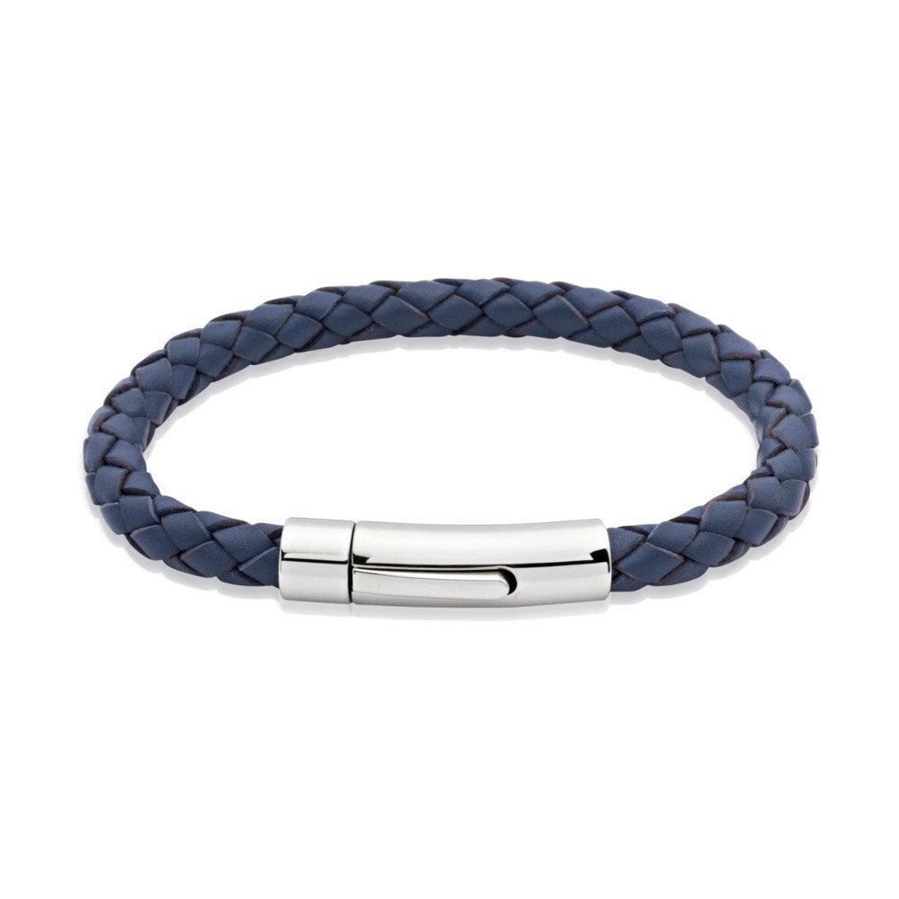Unique Mens Black Leather Bracelet