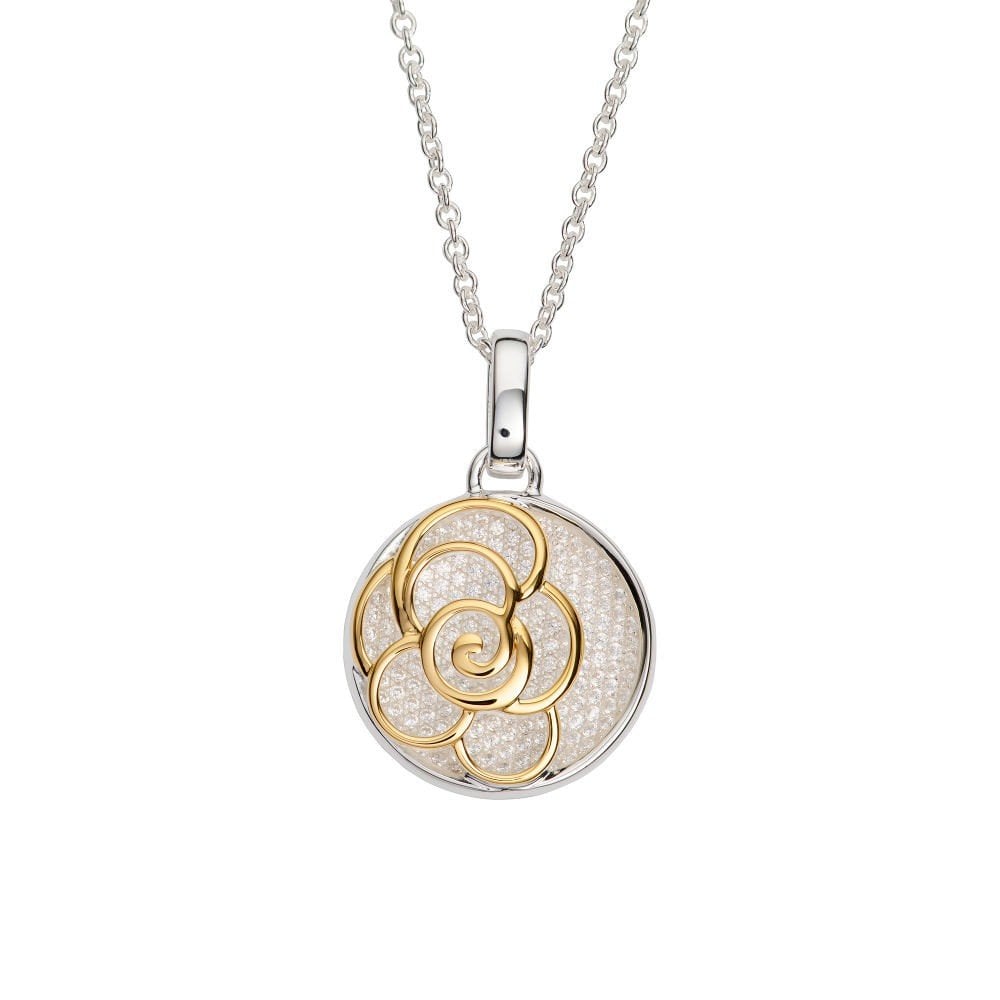 Unique Silver and Gold Plated Cz Pendant