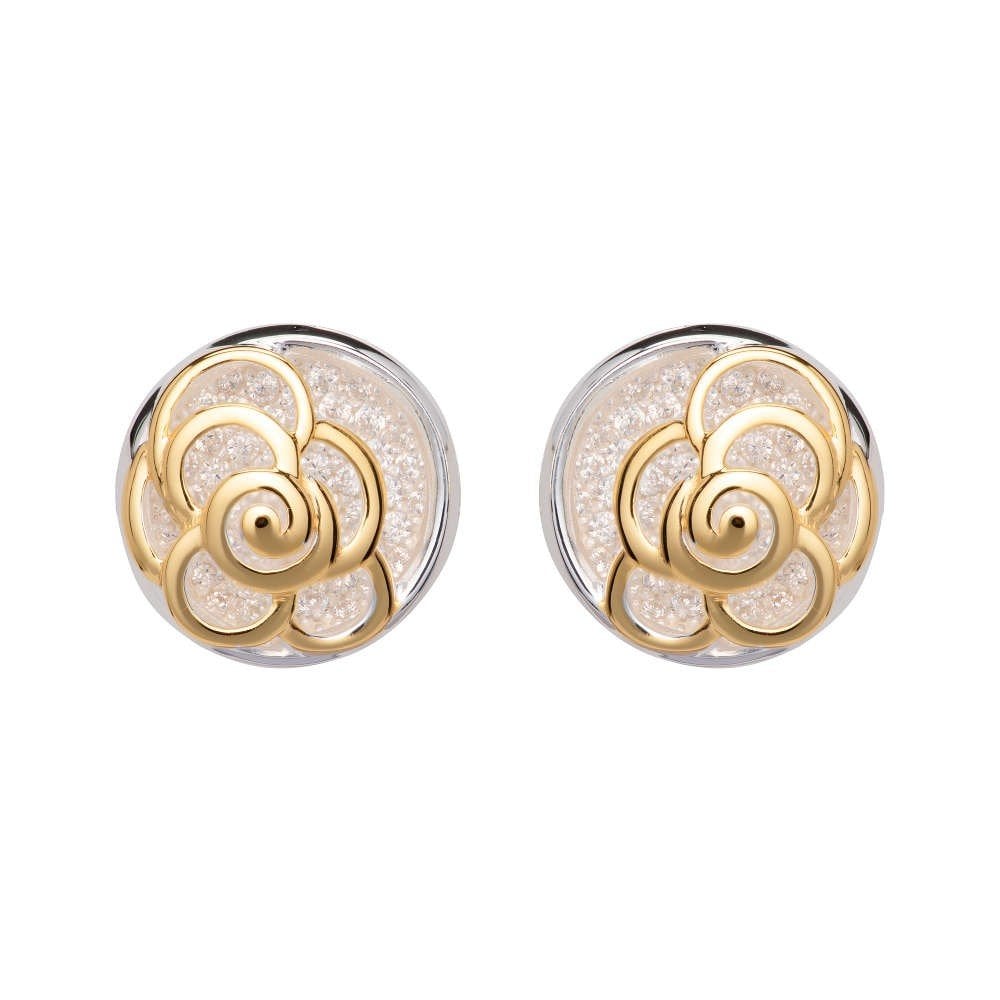 Unique Silver with Gold Plate and Cz Earrings