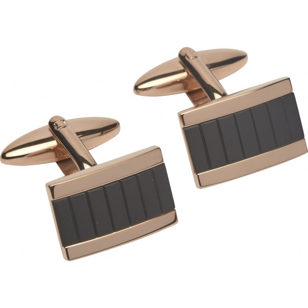 Unique Steel IP Rose Gold Plated Cufflinks