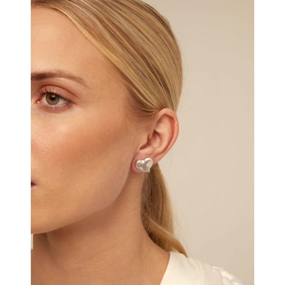 UNOde50 Heart Silver Stud Earrings