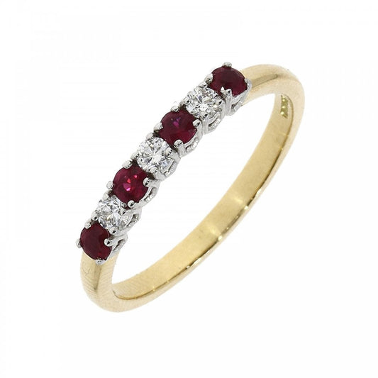 18ct Gold Ruby & Diamond Eternity RIng