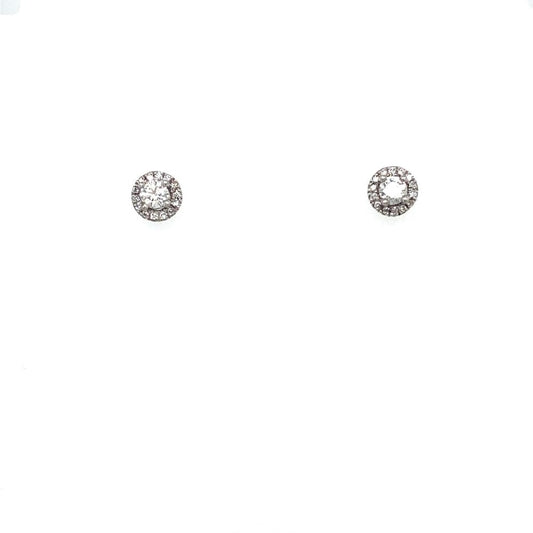 18ct Halo White Gold Diamond 0.08ct Earriings