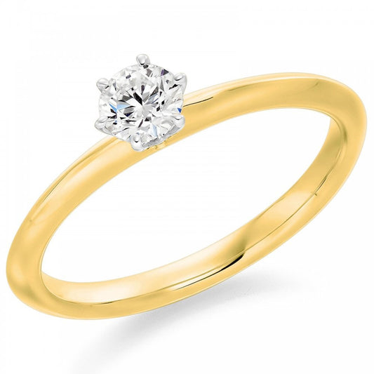 18ct Round 0.30ct Diamond Solitaire Ring Size M
