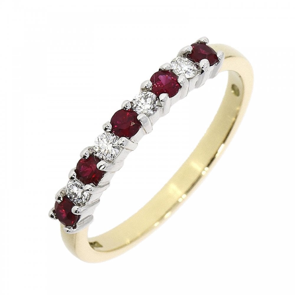 18ct Ruby & Diamond Et Ring Size N
