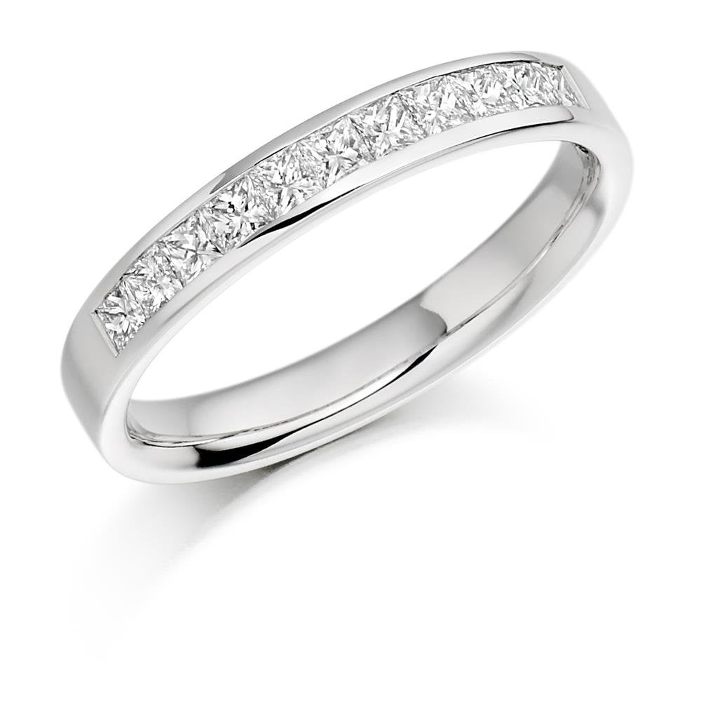 18ct W/G Diamond 0.50ct Pr Cut ET/Wedding Ring