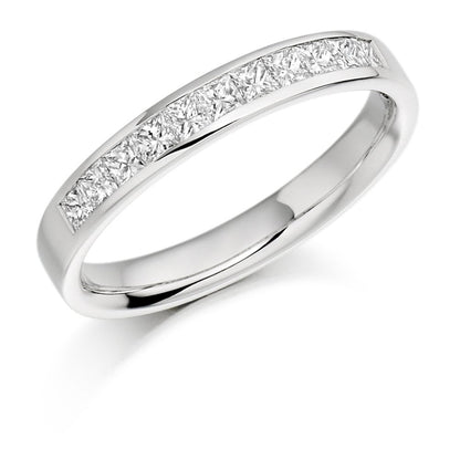 18ct W/G Diamond 0.50ct Pr Cut ET/Wedding Ring