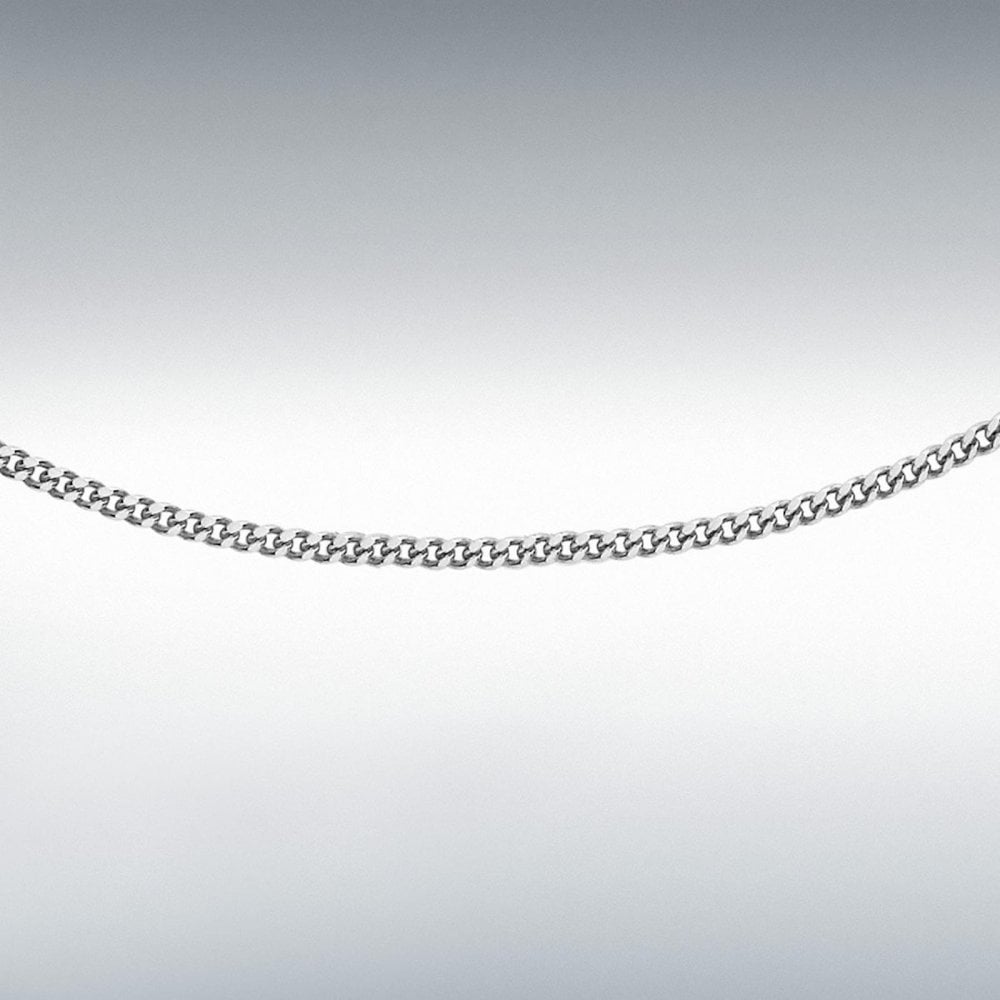 18ct White Gold 45cm Curb Chain