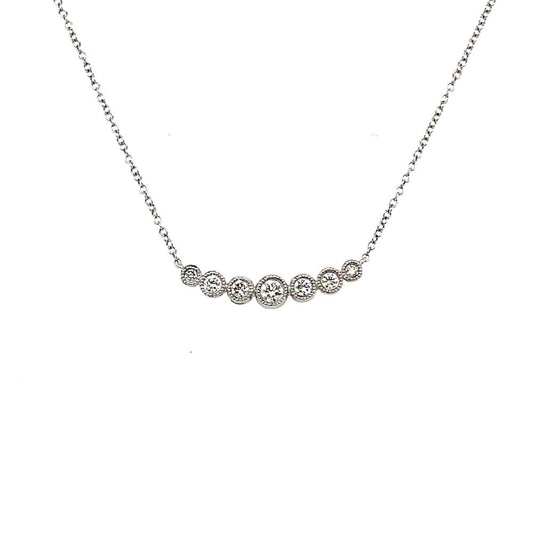 18ct White Gold Diamond 0.27ct Graduated Necklace
