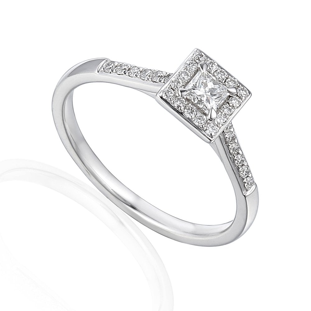 18ct White Gold Diamond  0.38ct Ring