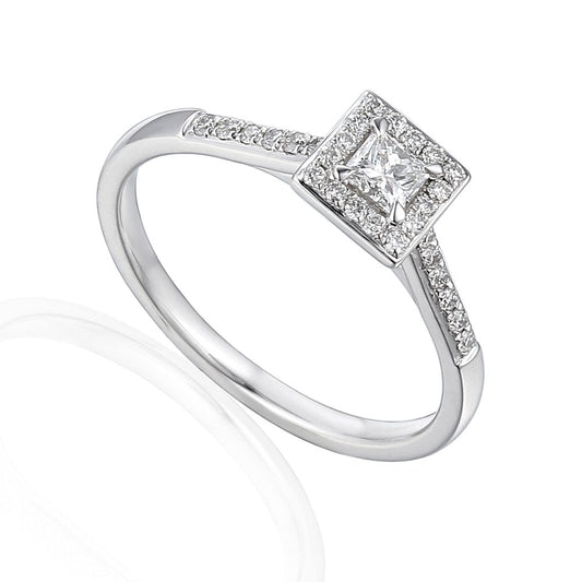 18ct White Gold Diamond  0.38ct Ring
