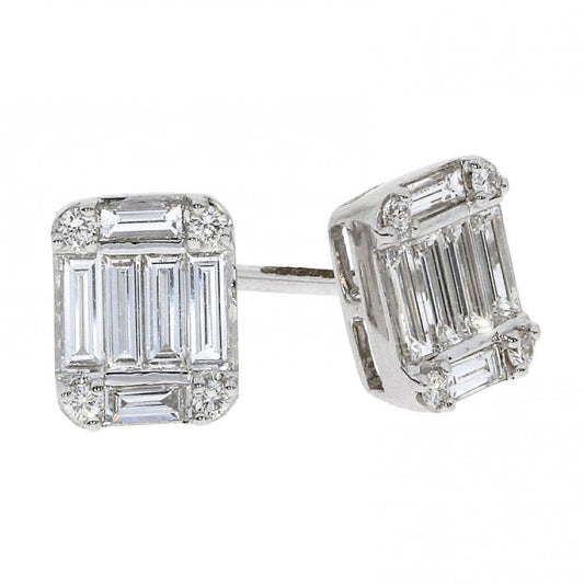 18ct White Gold DIamond Cluster Studs