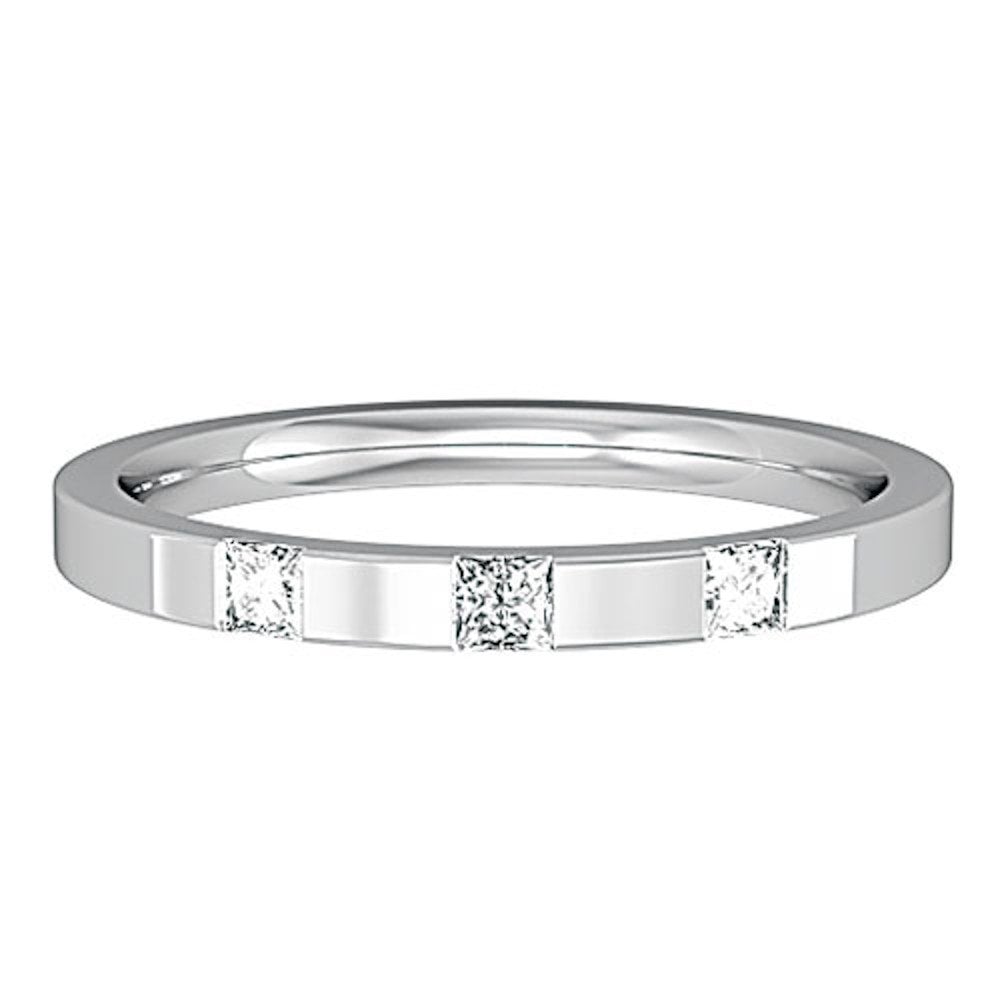 18ct White Gold Diamond Set Wedding Band