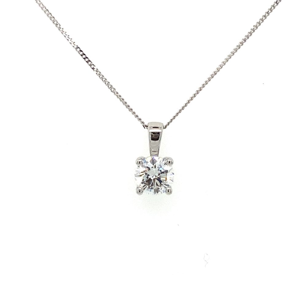 18ct White Gold Lab Diamond 0.72ct Pendant