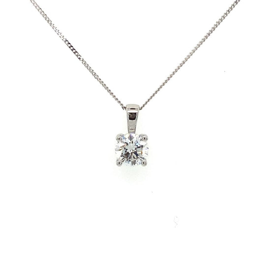 18ct White Gold Lab Diamond 0.72ct Pendant