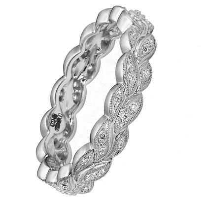 18ct White Gold Petal Floral Ring