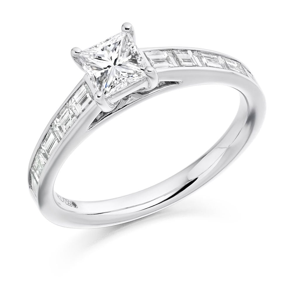 18ct White Gold Princess Cut Diamond 0.86ct Ring