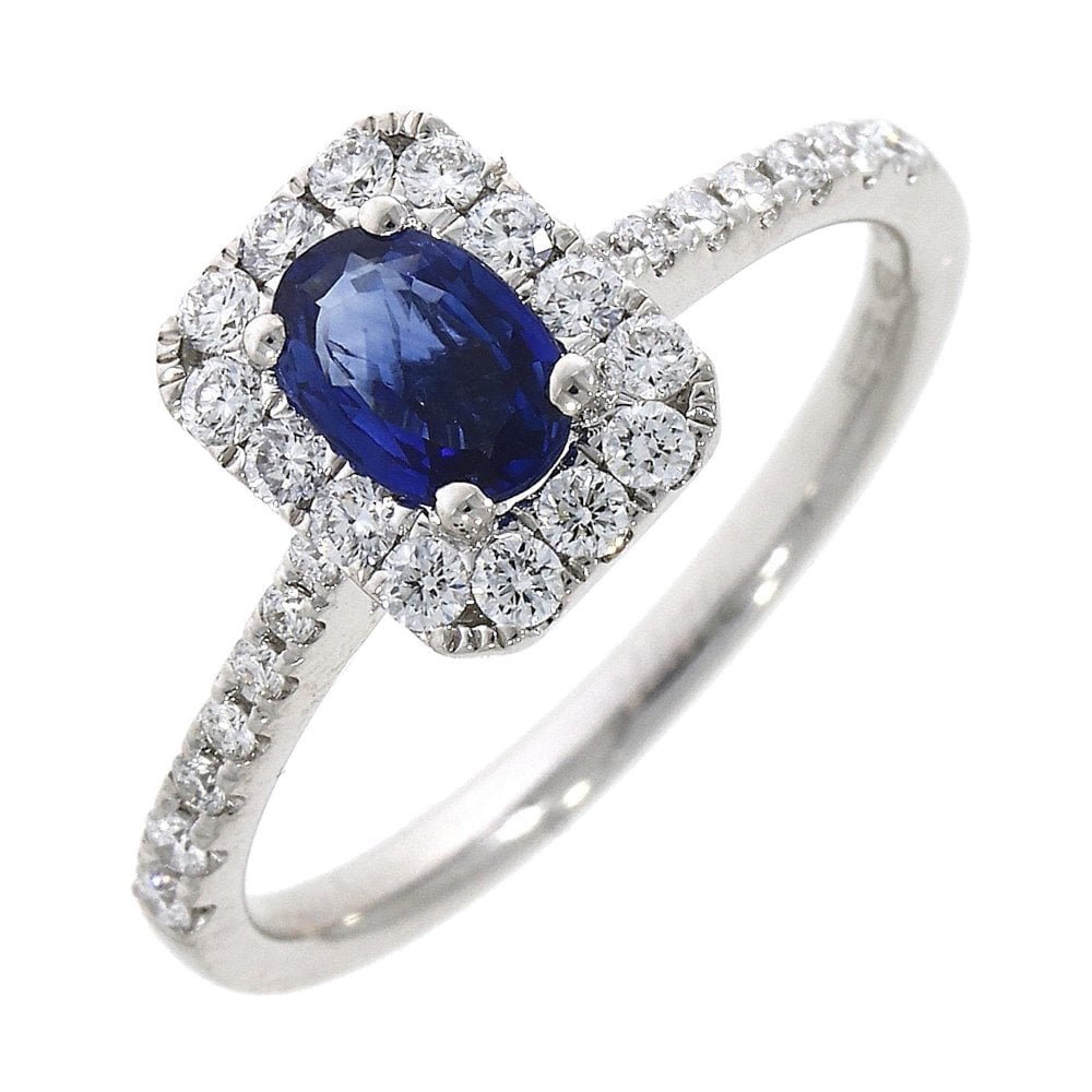18ct White Gold Sapphire & Diamond Cluster Ring