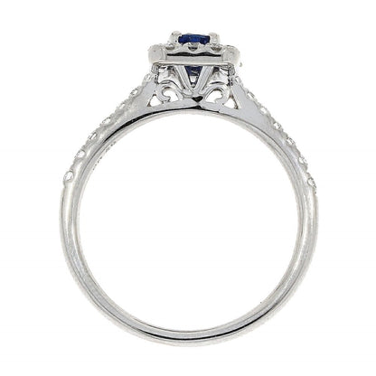 18ct White Gold Sapphire & Diamond Cluster Ring