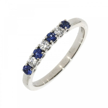18ct White Gold Sapphire & Diamond ET Ring