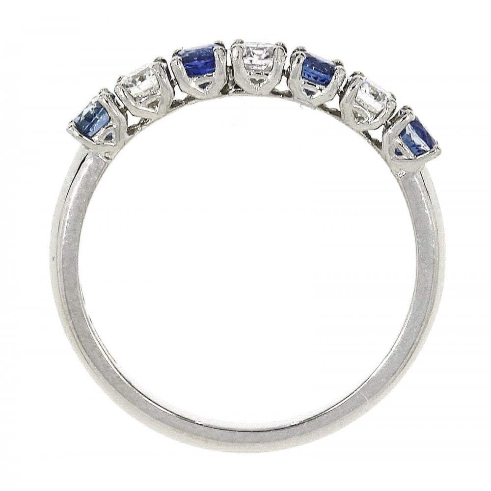 18ct White Gold Sapphire & Diamond ET Ring