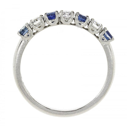 18ct White Gold Sapphire & Diamond ET Ring