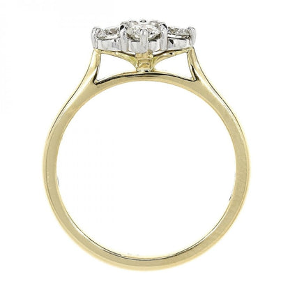 18ct Y/W Gold 4 Stone Diamond 0.55ct Cluster Ring