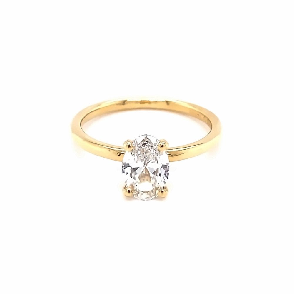 18ct Yellow Gold Lab Oval Diamond 1.0ct Ring