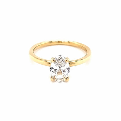 18ct Yellow Gold Lab Oval Diamond 1.0ct Ring