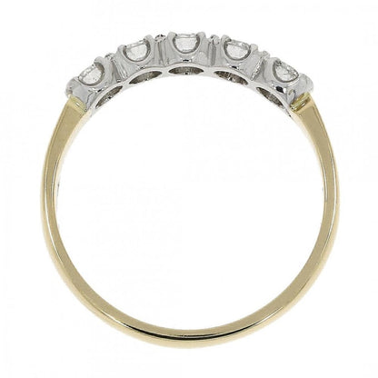 18ct Yellow & White 5 stone Diamond 0.59ct Ring