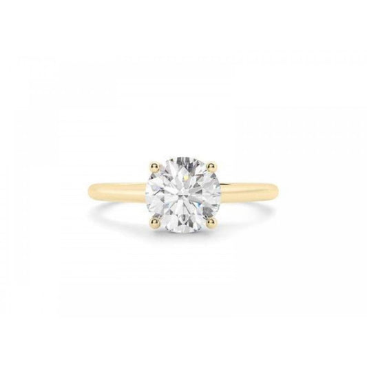 18ct YG Lab Grown Round Br Diamond 1.51ct Ring