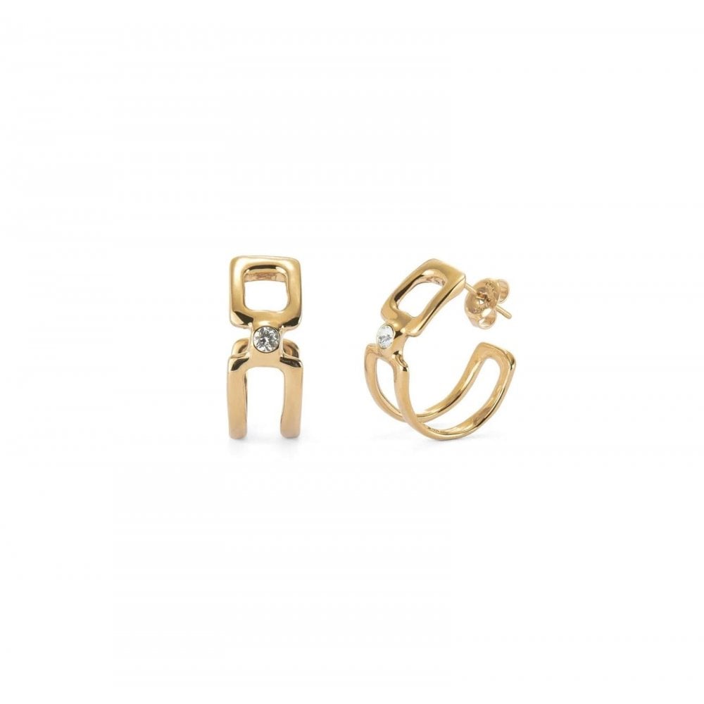 18k Gold Plated Ser Indomable CZ Earrings