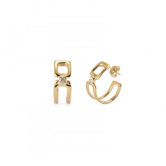 18k Gold Plated Ser Indomable CZ Earrings