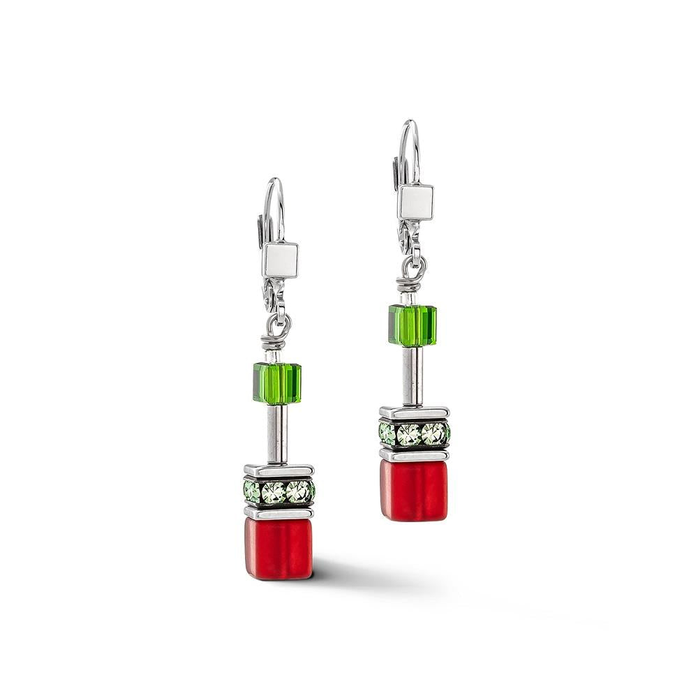 GeoCUBE® Iconic Earrings Red-Green