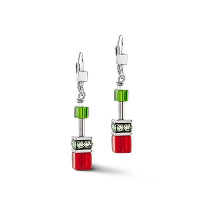 GeoCUBE® Iconic Earrings Red-Green