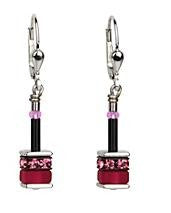 Coeur De Lion GeoCube Red Drop Earrings