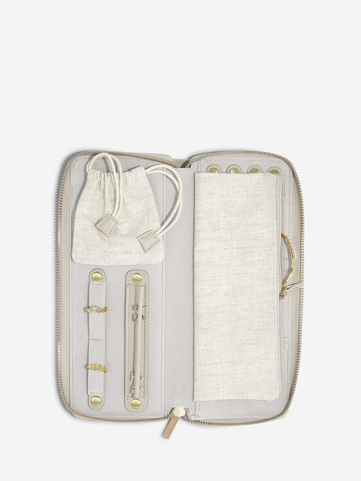 Stackers Linen Oatmeal Jewellery Roll