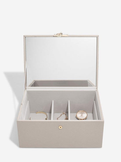 Luxury Classic Taupe 2 Tone Jewellery Box