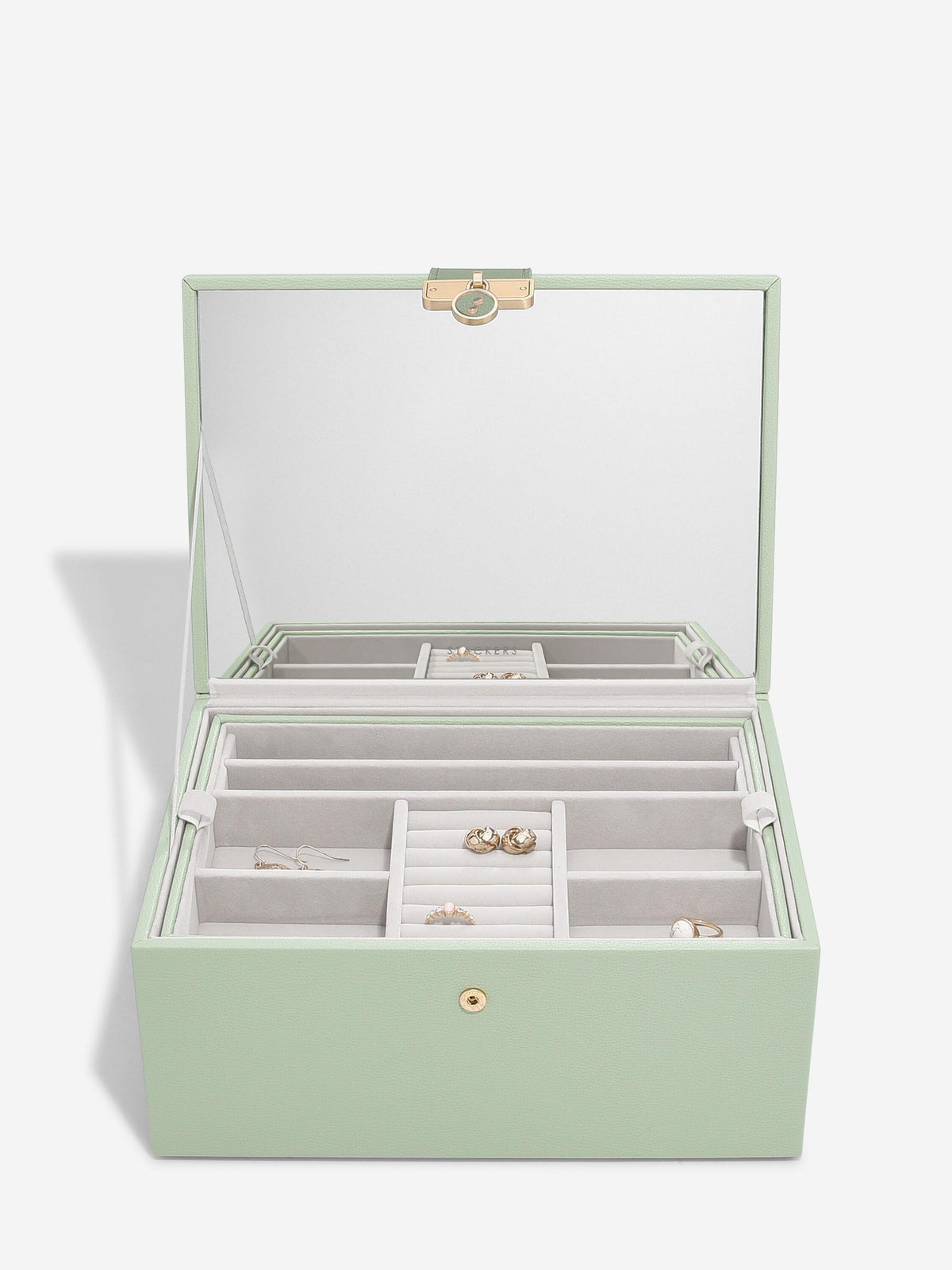Luxury Classic Sage Green Jewellery Box