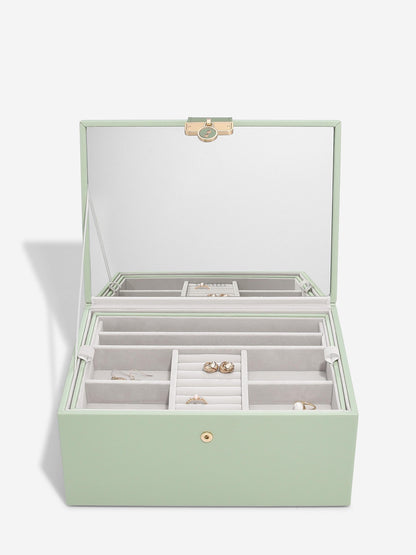 Luxury Classic Sage Green Jewellery Box