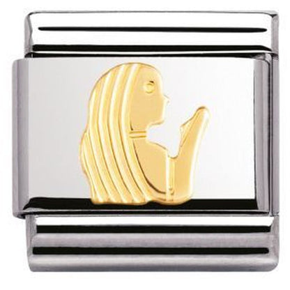 Composable Steel with Gold Virgo Zodiac Charm