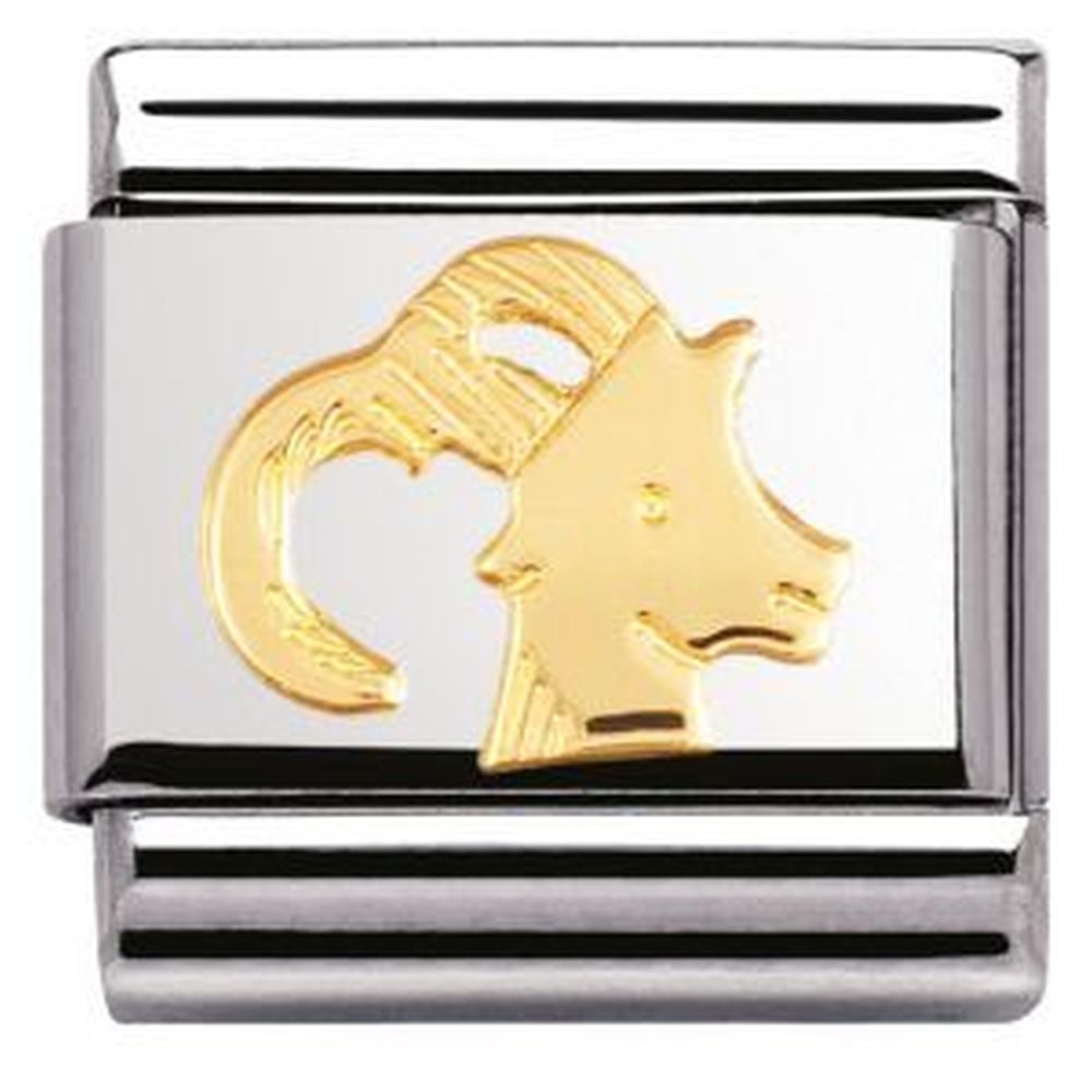 Composable Steel with Gold Capricorn Zodiac Charm