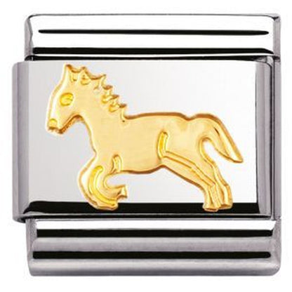 Composable Steel with Gold Horse Charm