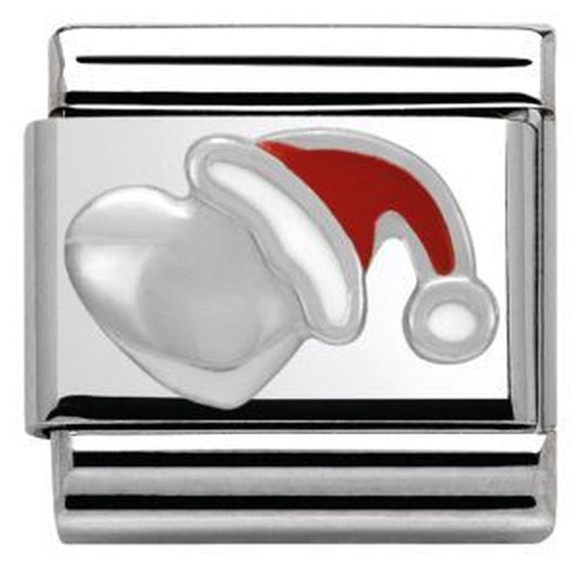 Composable Christmas Hat Heart Charm