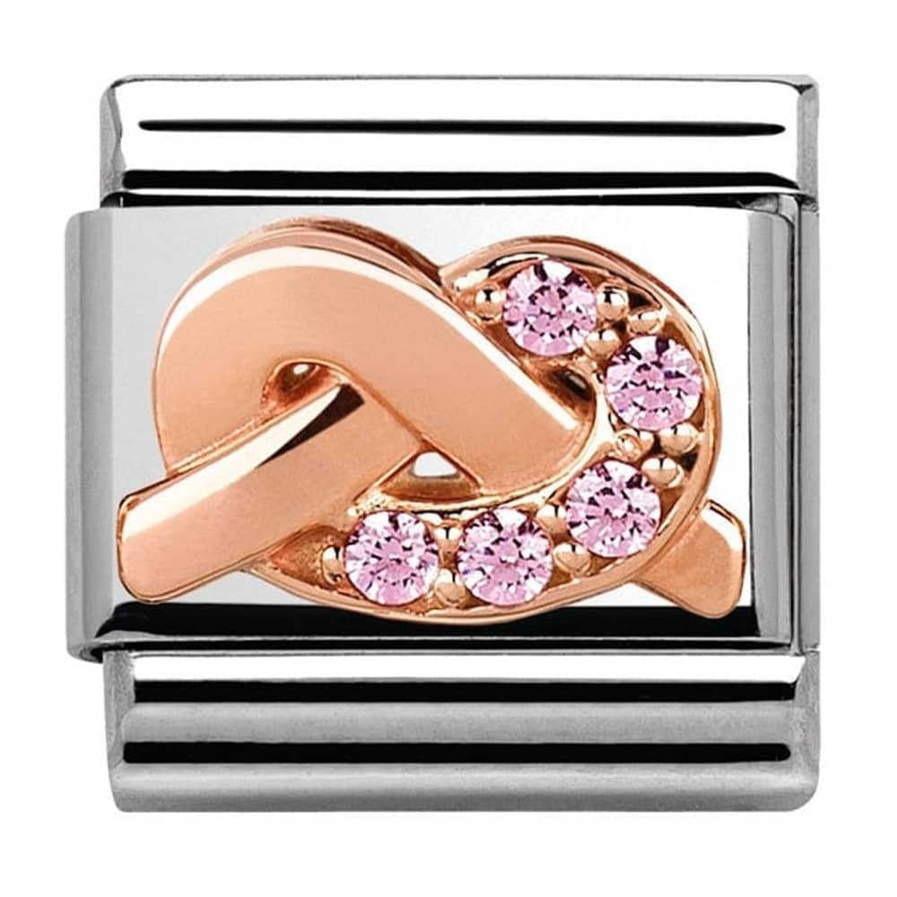 Classic Composable Rose Pink CZ Knot Link